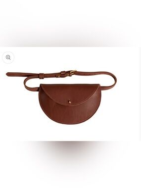 Sleek Half-Moon Brown Leather Crossbody Belt Bag